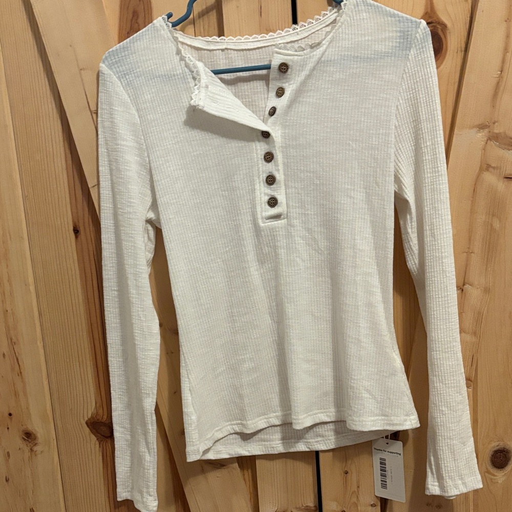 White Button-Up Women's Top